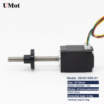 20mm 크기 NEMA 8 선형 스테퍼 모터 중국 Umot 리드 나사 3/16